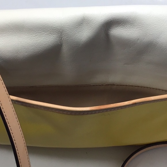 COACH Park Colorblock Yellow and White Leather Crossbody Messenger Bag - Picture 6 of 14